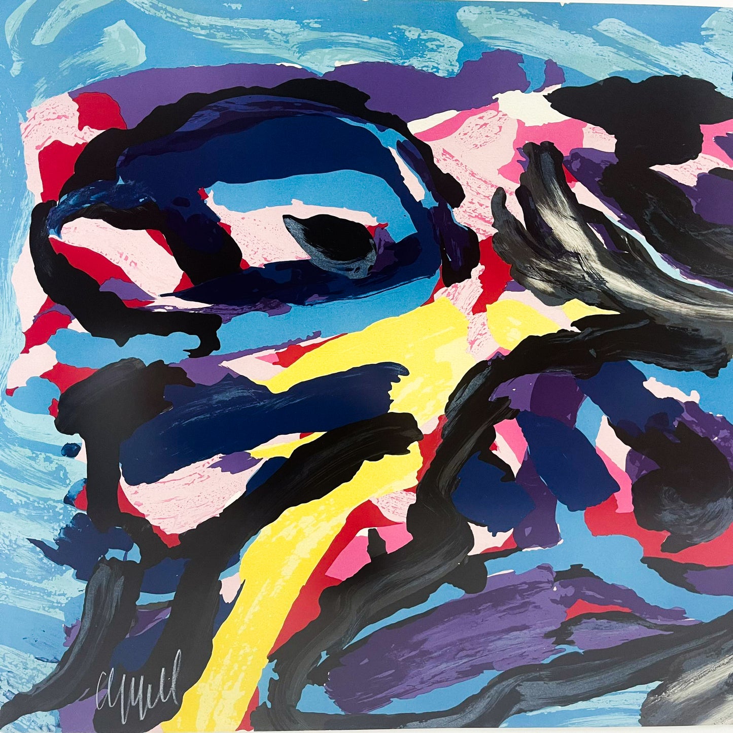 Karel Appel, 3 Faces Like Clouds lithograph, 1978