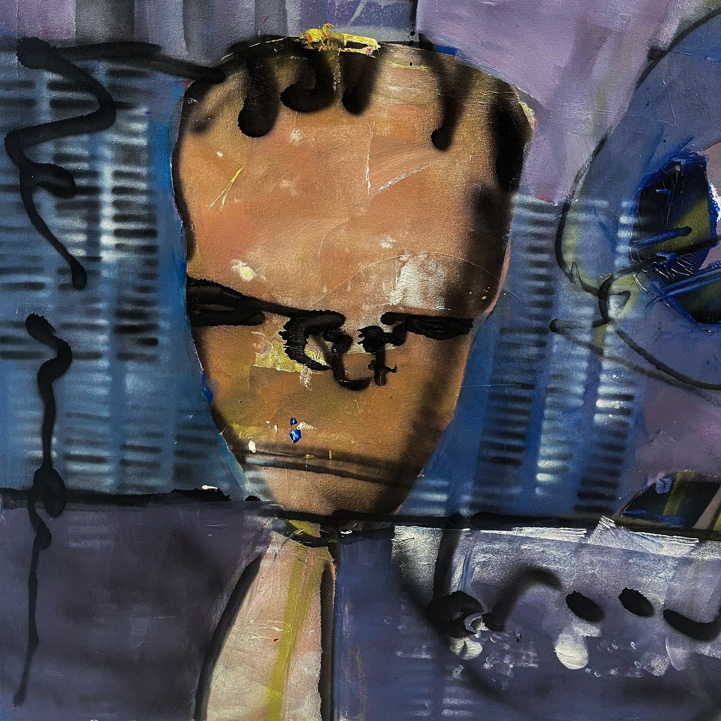 Herman Brood ‘Two Figures’ painting, mixed media